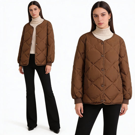 Rhombus Down Quilted Jacket