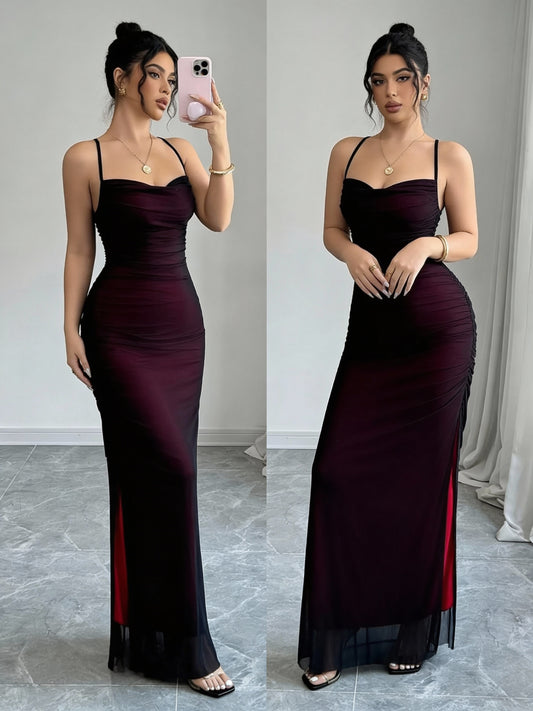 Last Call Bodycon Mesh Maxi Dress