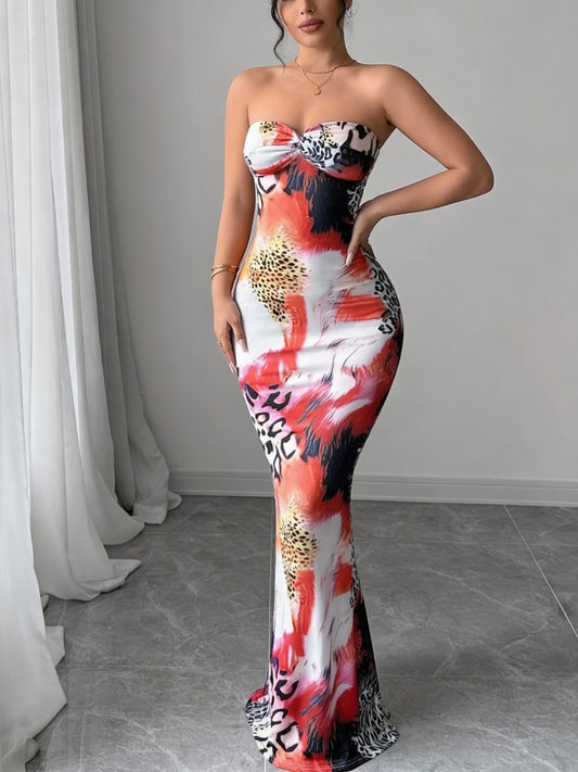 Untamed Heat Strapless Maxi Dress