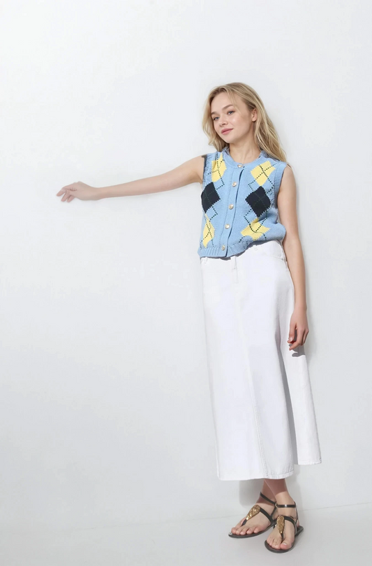 Preppy Style Fresh & Sweet Distressed Knitted Vest