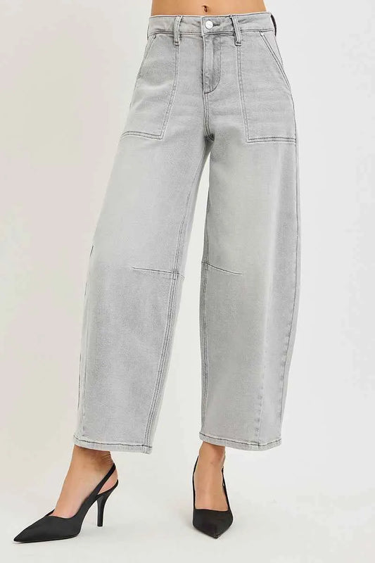 RISEN Slouchy Cropped Barrel Jeans