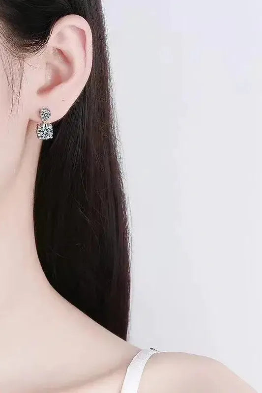 10 Carat Moissanite 925 Sterling Silver Earrings