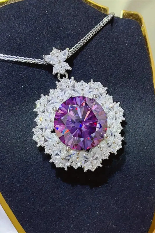 10 Carat Moissanite 925 Sterling Silver Necklace