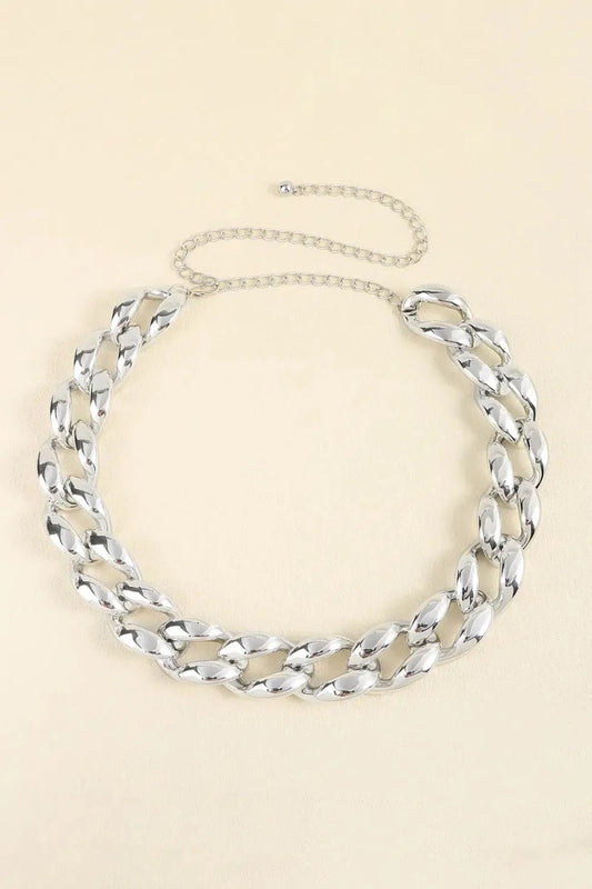 1.2" Width Acrylic Curb Chain Belt - Lustreve