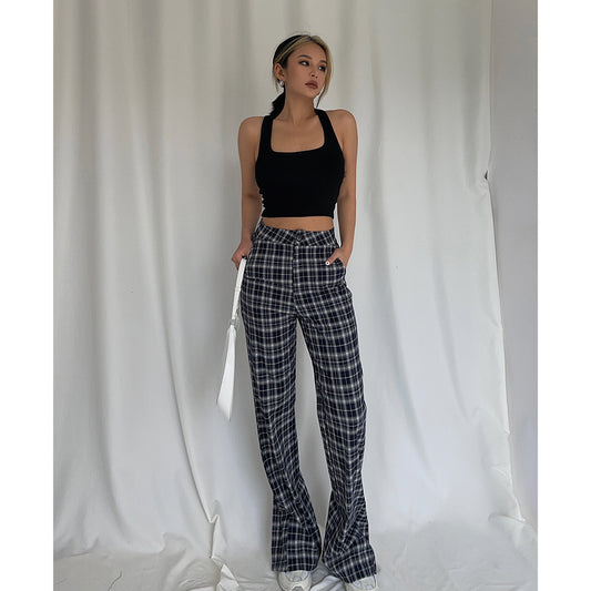 Check Mate Plaid Flare Pants