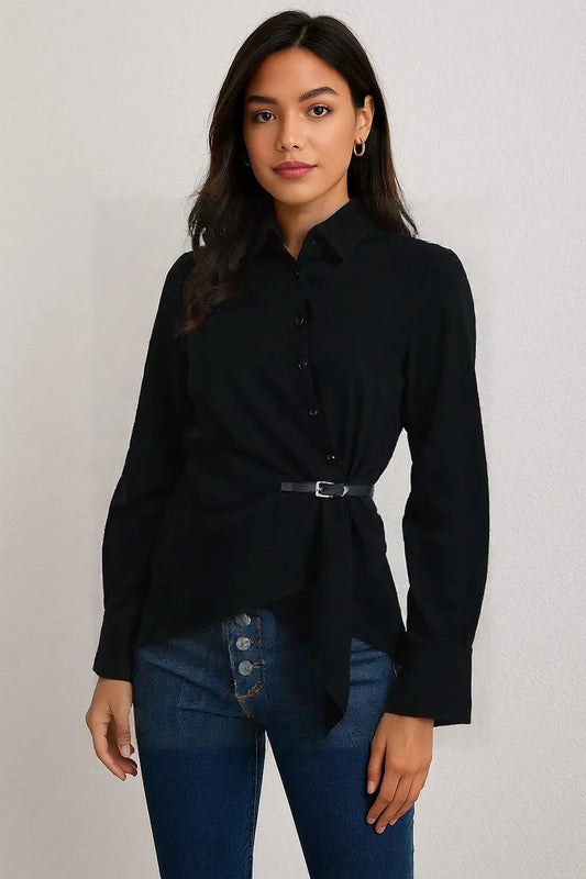 Midnight Slink Button-Up