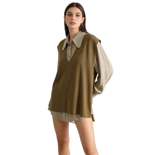 Put Together In Minutes Sweater-Drape Blouse