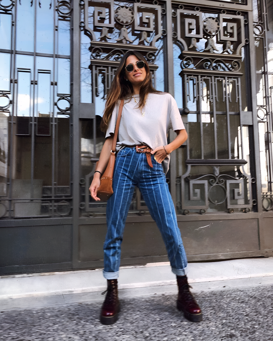 Stripes Cuture Denim Pants