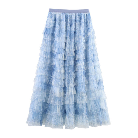 Mitchelle Layered Ruffle Maxi Skirt