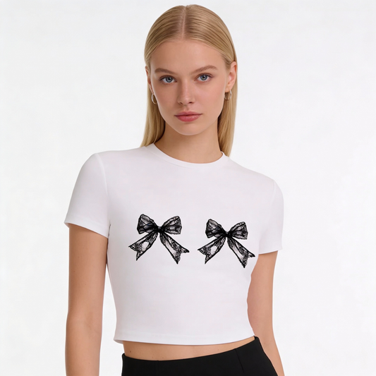Flirty Little Bows Crop Tee