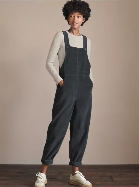 Corduroy Bib Overalls for Women