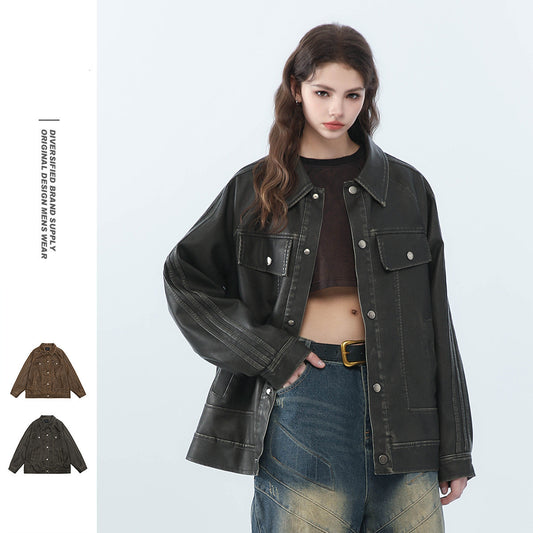 Lenna Retro Moto Leather Jacket