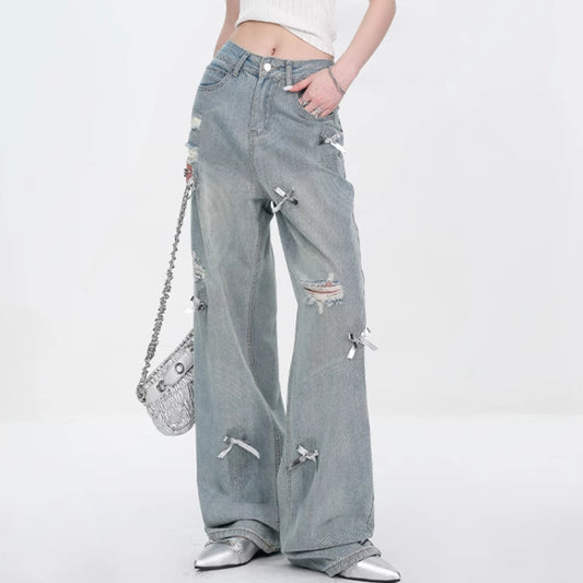 Nova Metallic Denim Trousers