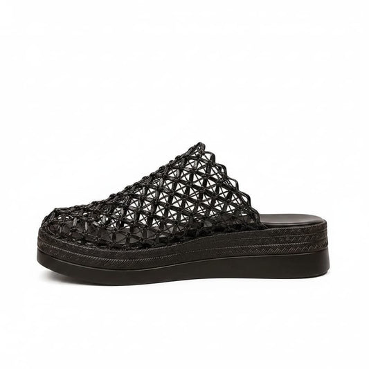 Woven Net Design Platform Sandals