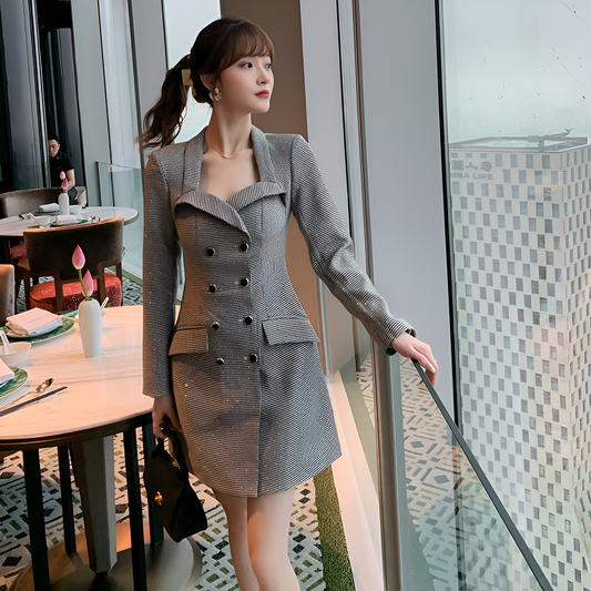 Metropolitan Legacy Houndstooth Blazer Dress