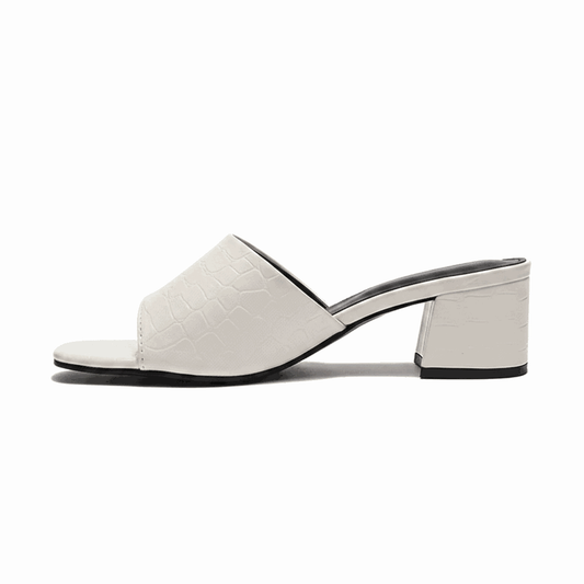 Midnight Luxe Croc Mule open Toe Block Heels