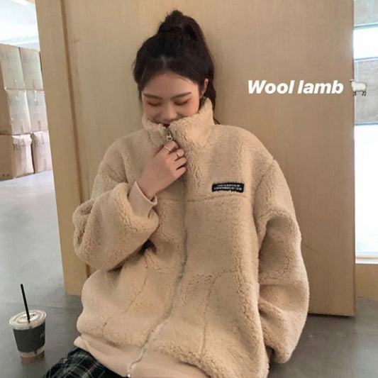Stay Cozy Collar Lamb Plush Coat