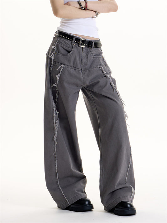 Raw Edge Attitude Wide Leg Pants