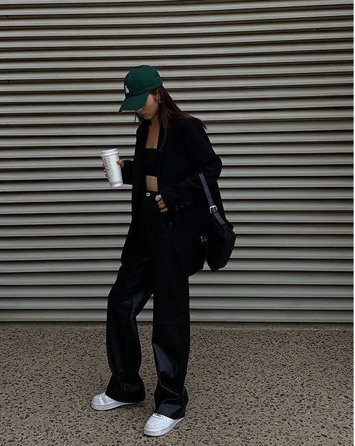 Casual Loose-Fit Black Streetwear Pants