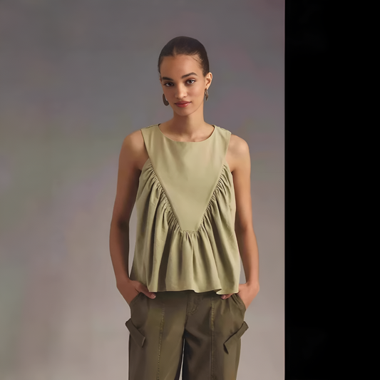 Abstract Elegance – Sleeveless Pullover Top