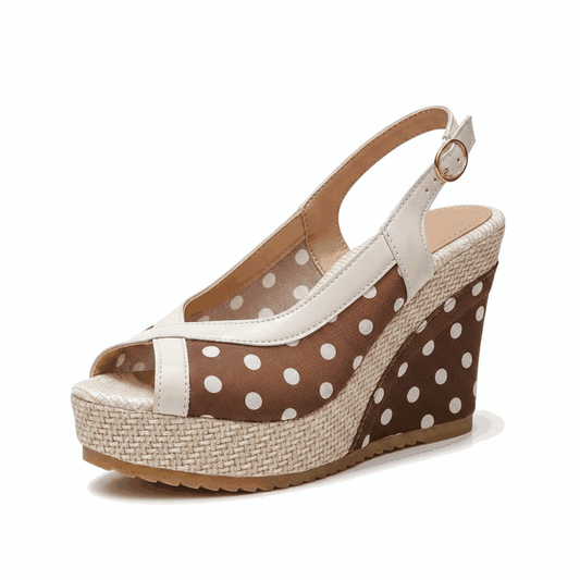 Polka Crush Espadrille peep Toe Wedge Sandals