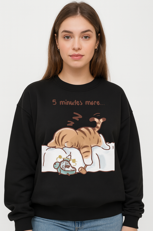 "Let Me Sleep" Character Print Oversized Sweatshirt