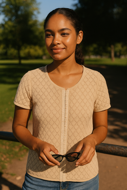 Japanese & Korean Inspired Texture Knitted Top