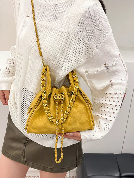 Chunky Gold Chain Strap Crossbody Bag