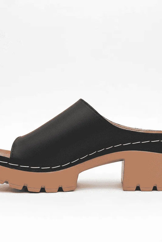 Downtown Diva Chunky Mule Heels