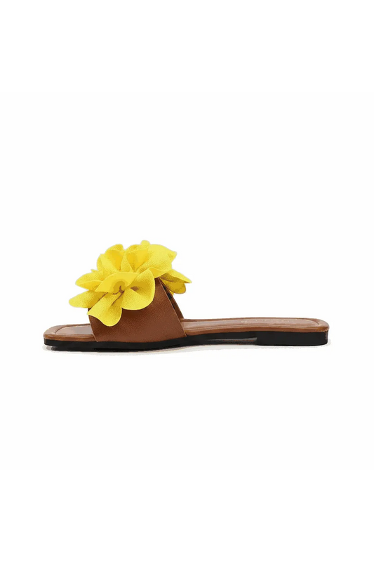 Emerald Blossom Flat Sandals