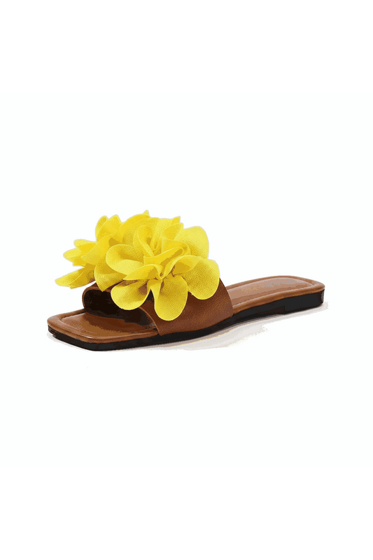 Emerald Blossom Flat Sandals