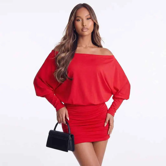 Firekiss Off-Shoulder Ruched Bodycon Mini Dress