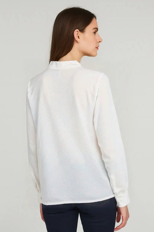 Lace Verticality Slim Fit Color Shirt