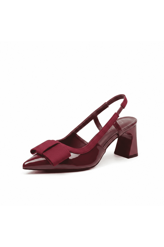 Midnight Elegance Bow Sling Heels