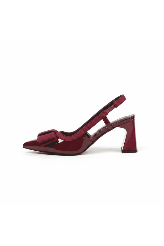 Midnight Elegance Bow Sling Heels