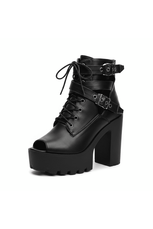 Midnight Rebel Platform Boots