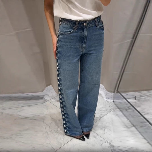 Pearl Play Straight-Leg Jeans