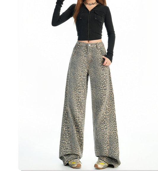 Leopard Legacy Line Wide-Leg Pants
