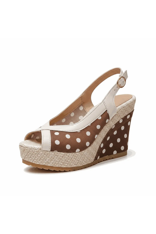 Polka Crush Espadrille peep Toe Wedge Sandals