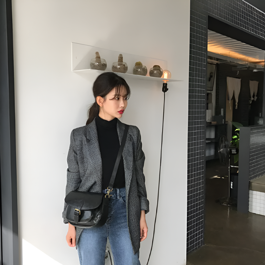 Dana Cropped Plaid Blazer