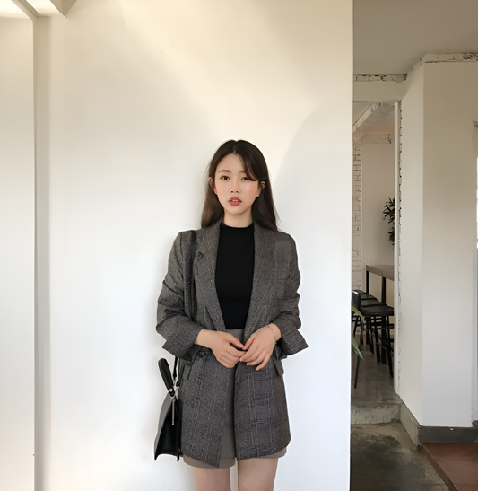 Dana Cropped Plaid Blazer