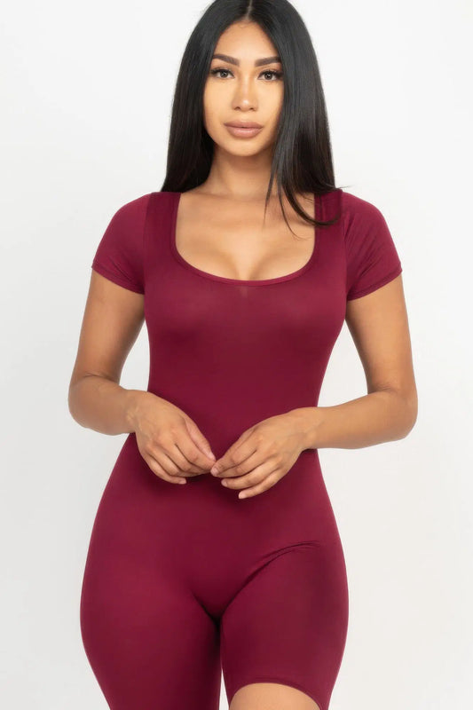 Soft Focus Scoop Neck Bodycon Romper