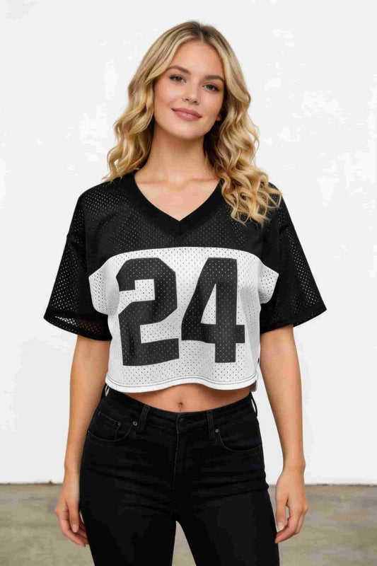 Varsity MVP Mesh Crop Jersey 24 Top
