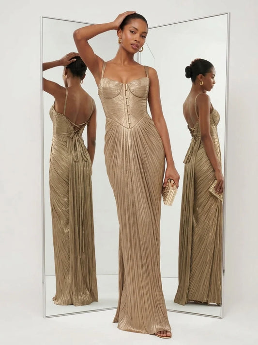 The Golden Ticket Corset Maxi Dress