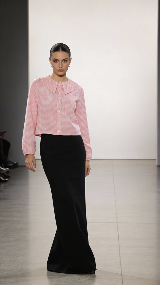 Pretty Picnic Vibes Gingham Blouse - Pink