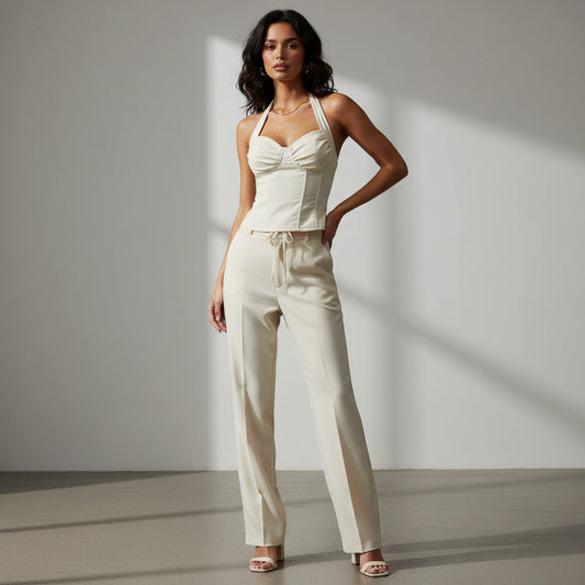 Sculpted Elegance Halter Top