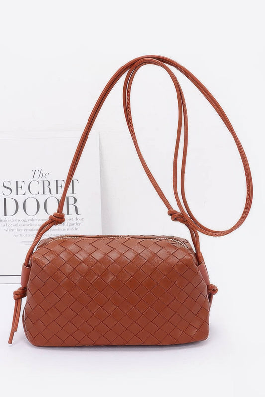 Embossed Faux Leather Camera Bag