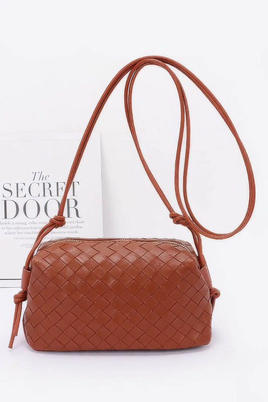 Embossed Faux Leather Camera Bag