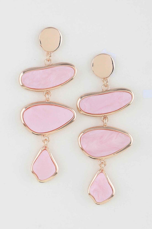 Gilded Marble Stone Drop Earrings