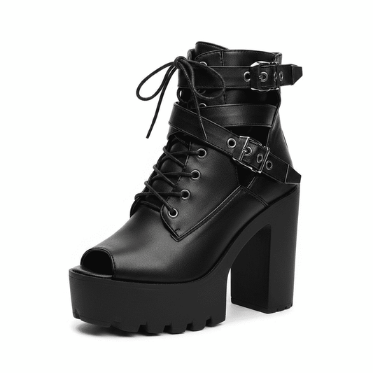 Midnight Rebel Platform Boots